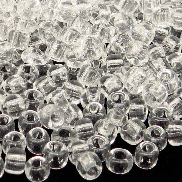 Perles de Rocailles 4mm en verre Transparent 20g Environ 250 pcs