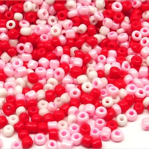 Lotto di perline di roccia in vetro opaco 2mm Miscela rosa 100g circa 8000 perline