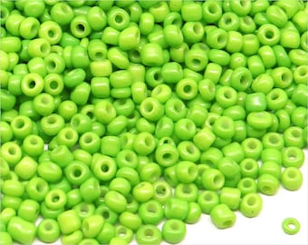 Perles de Rocailles en verre Opaque 2mm (12/0), Vert Anis, 20g Environ 1600 pcs