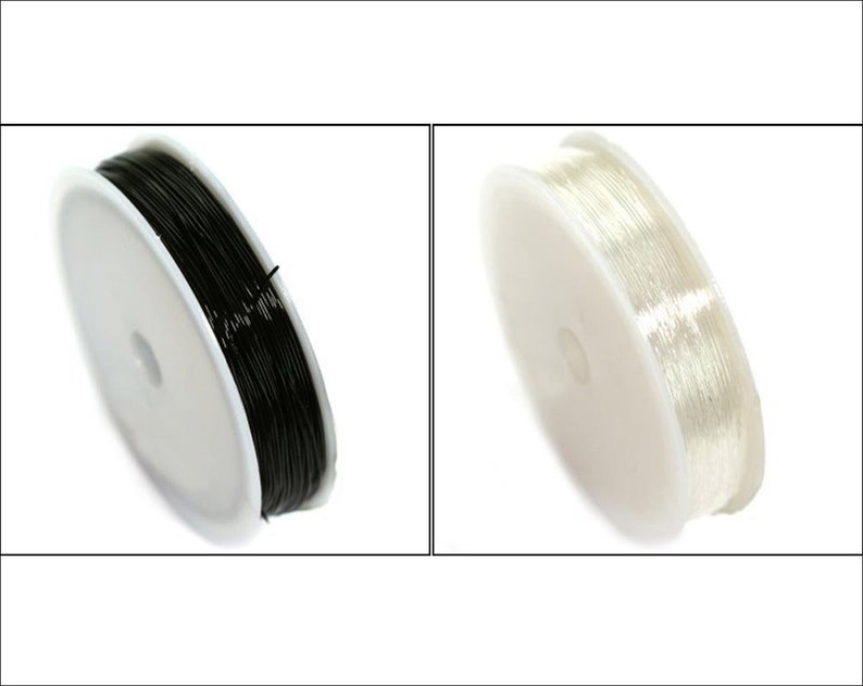 Fil Cordon Elastique de Nylon Couleur au Choix Transparent ou Noir et Epaisseur 0.5mm ou 0.8mm pour Création de bijoux image 1