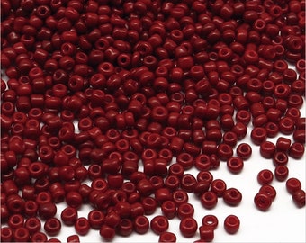 Perles de Rocailles en verre Opaque 2mm (12/0) Rouge Bordeaux 20g Environ 1600 pcs