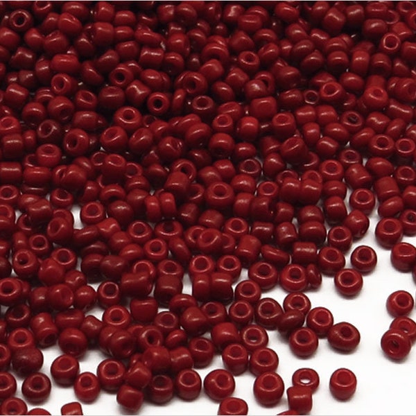 Perles de Rocailles en verre Opaque 2mm (12/0) Rouge Bordeaux 20g Environ 1600 pcs