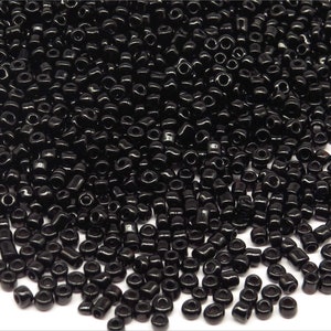 Rock Beads Opaque Glass 2mm (12/0) Black 20g About 1600 pcs