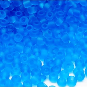 Perle di roccia 3mm in Vetro Trasparente Satinato Azzurro