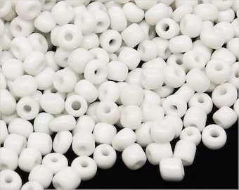 Perles de Rocailles 4mm en verre Opaque Blanc 20g Environ 250 pcs