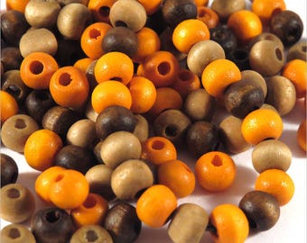 Perles en Bois 6mm Mélange assorti 300 pcs Marron Orange