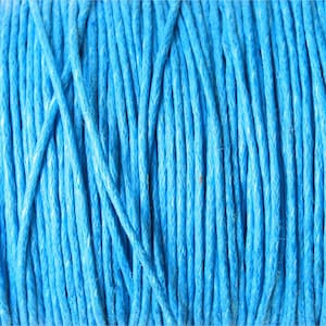 Cordoncino di cotone cerato 0,8 mm o 1 mm Colore a scelta Bleu Ciel