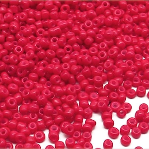 Perline di roccia in vetro opaco 2mm (12/0) Fucsia Rossa 20g Circa 1600 pezzi