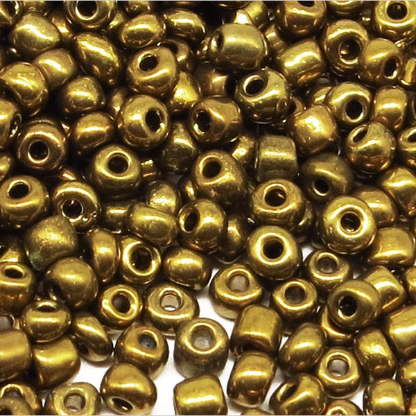 Perles de Rocailles 4mm en verre Opaque Bronze 20g Environ 250 pcs