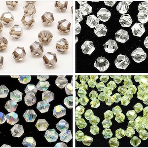 Set of 40 Czech Pearls Top 4mm Crystal Several colors to choose from: Crystal - Cristal AB - Black Diamond - Champagne