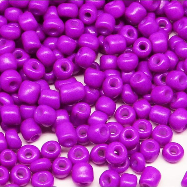 Perles de Rocailles 4mm en verre Opaque Mauve 20g Environ 250 pcs