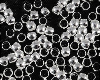 Perles à Ecraser 3mm Métal plaqué Argent pour Création de Bijoux environ 120pcs