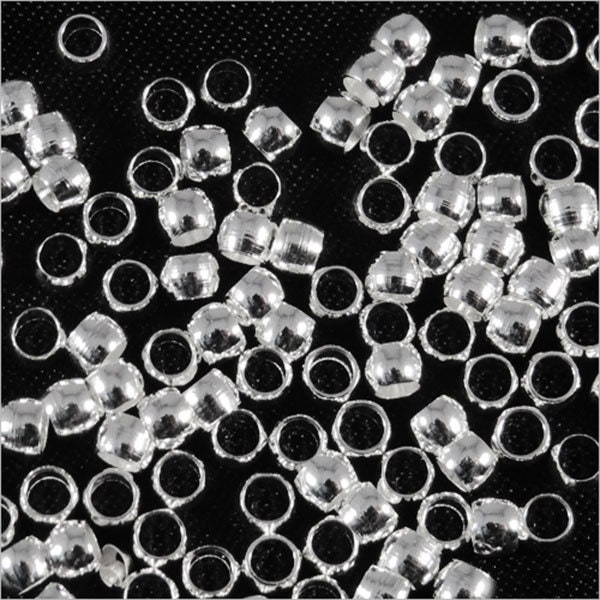 Perles à Ecraser 3mm Métal plaqué Argent pour Création de Bijoux environ 120pcs