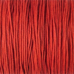 Cordoncino di cotone cerato 0,8 mm o 1 mm Colore a scelta Rosso