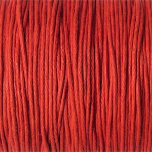 Cordon Coton Ciré 0.8mm ou 1mm Couleur au choix Rouge