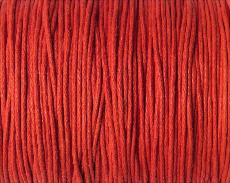 Cordoncino di cotone cerato 0,8 mm o 1 mm Colore a scelta Rosso