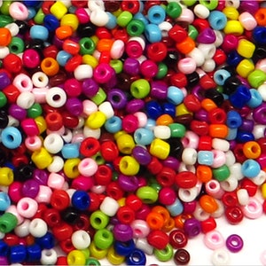Set di perle di roccia in vetro opaco 2mm Mix di colori 100g circa 8000 perline
