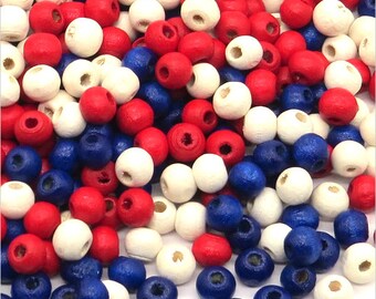 Perles en Bois 6mm, Mélange tricolore France, Finition Safe, Couleur vibrante, Taille régulière, Lot de 300 Perles