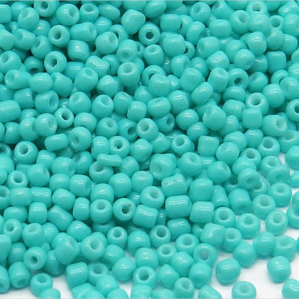 Perles de Rocailles en verre Opaque 2mm (12/0), Bleu-Vert Pâle, 20g Environ 1600 pcs