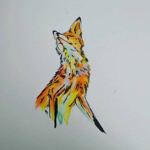 Fox watercolour A5 print