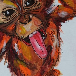 Watercolour orangutan