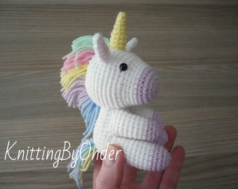 Crochet unicorn Valentine gift, Rainbow unicorn toy, Cute little unicorn, Unicorn gifts
