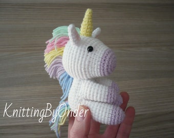 Peluche licorne au crochet, cadeau licorne, peluche licorne arc-en-ciel, peluche licorne