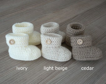 Crochet baby booties, Newborn booties, New baby gift, Gender neutral baby shoes