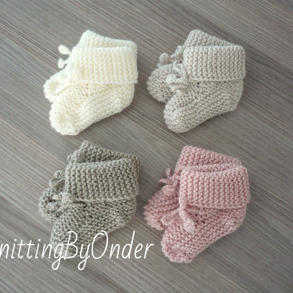 Wool baby booties, Knit baby shoes, Newborn baby gift, Gender neutral baby boots