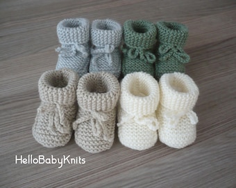Hand Knit Baby Booties, Soft Newborn Shoes, Infant Slippers, New baby gift