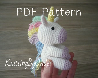 Unicorn crochet pattern PDF, Rainbow unicorn crochet pattern