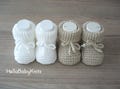 Newborn booties, Knitted slippers, Knit baby booties, Newborn shoes, New baby gift product logo