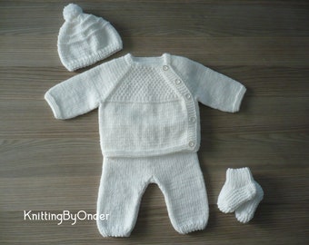 Hand knitted newborn boy outfit, Knitted take home outfit, Newborn sweater set, Baby boy shower gift