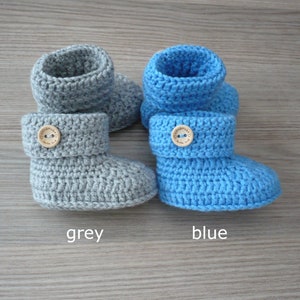 Crochet baby booties, Baby boy booties, Blue baby booties, Newborn booties, New baby gift, Baby shoes