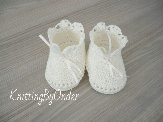 ivory baby booties