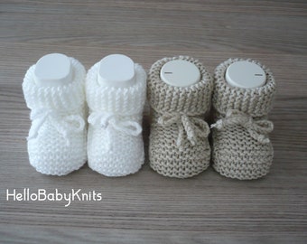 Chaussons pour nouveau-nés, chaussons en tricot, chaussons pour bébés en tricot, chaussures pour nouveau-nés, cadeau de naissance