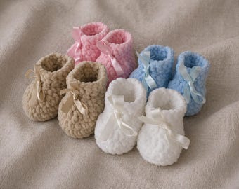Chaussons de bébé au crochet, chaussures douces pour nouveau-né, cadeau de baby shower