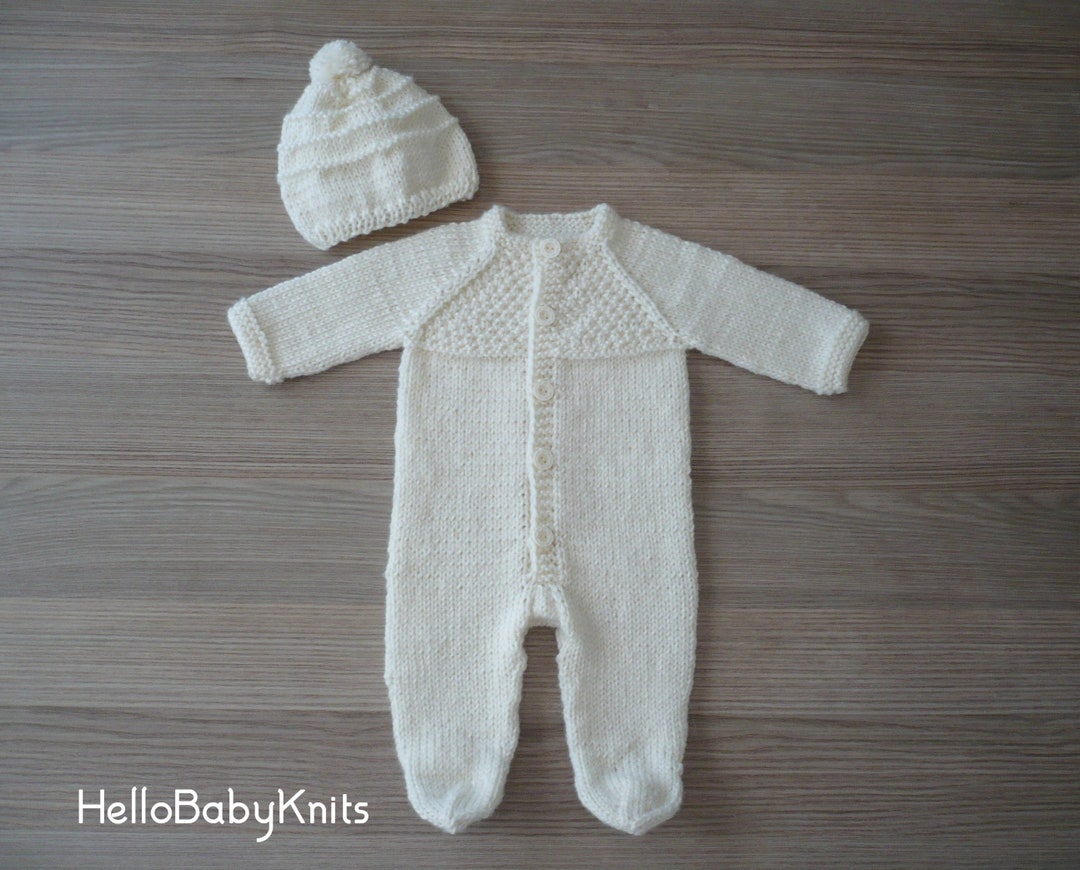 Knitted Newborn Boy Outfit, Baby Boy Romper, Newborn Boy Gift, Take ...