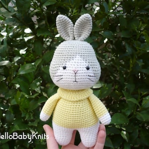 Crochet rabbit toy, Crochet bunny plush, Stuffed bunny, Bunny lover gift, Bunny doll handmade toy, Bunny plushie, Bunny doll