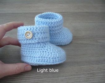 Crochet baby booties, Crochet baby shoes, Crochet slippers, Newborn baby booties, Handmade baby shoes, Gift for newborn