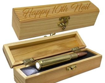 10 year anniversary gift For Husband | Bullet Flashlight & Engraved Gift Box | Unique Custom Personalized 10th anniversary gift for him Tin