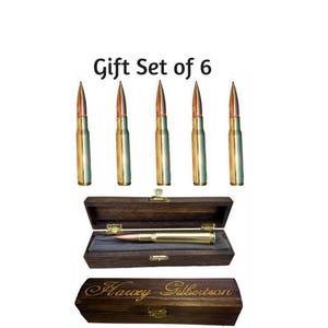 groomsmen gift set groomsmen proposal Groomsmen Gifts Personalized BULLET PENS (6) 50 BMG Bullet Pens  | Gifts
