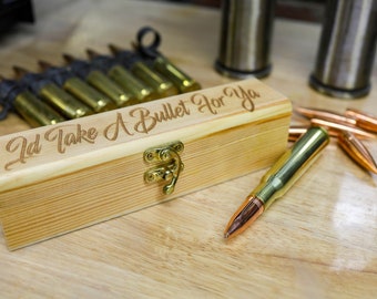 20th anniversary gifts for husband | Bullet Pen & Gift Box | 20 Year Platinum Anniversary Gifts For Husband Engraved - Personalized For Men