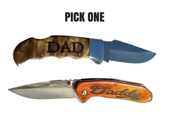 Personalized Pocket Knife, Engraved Hunting Knife, Gift for Men, Fathers Day, Custom Camping Knife, Groomsmen Knives, Blade