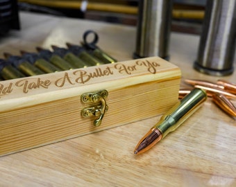 Gun Gifts For Him | Bullet Pen & Box | Engraved Best Selling Items  Handmade Unique - Personalized different gifts for husband / Boyfriend