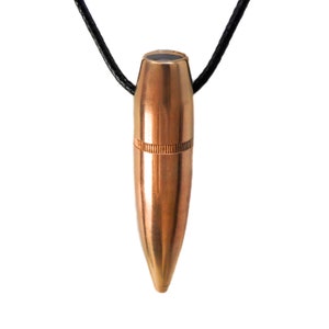 7th Anniversary Gift for Men | Manly Bullet Necklace | 7 Year - Copper Anniversary Unique Gifts For Man, Military brutal style for husband