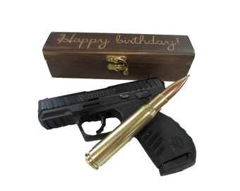 Birthday Gifts for him | Husband Bullet Pen & Gift Box | Personalized | Handmade, boyfriend or Mens Birthday gift Brass Honcho
