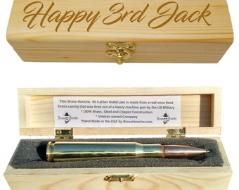 3rd Anniversary Gift for Husband - Leather Anniversary Gifts | Bullet Pen & Engraved Gift Box | 3rd Wedding Anniversary gifts for men