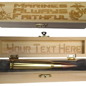 Marine Gifts for Men | USMC Bullet Pen | & Custom Engraved Gift Box Birthday Present - Boyfriend Gift, Marine Flag symbol US Marine Corps