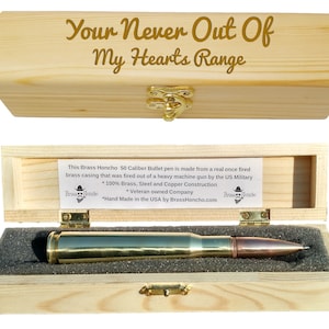 Boyfriend Gift Anniversary Long Distance | Real Bullet Pen | Manly LDR Missing You Box | Couple ideas for BF | Engraved Personal Present